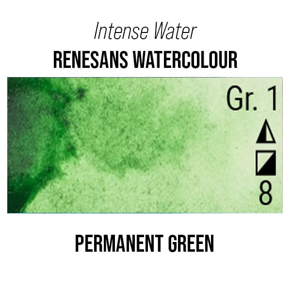 Renesans Watercolour Tube Permanent Green - 39 Renesans - Intense Water - Extra-Fine Artists' Watercolours - 15mL Tubes - Series 1