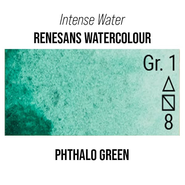 Renesans Watercolour Tube Phthalo Green - 42 Renesans - Intense Water - Extra-Fine Artists' Watercolours - 15mL Tubes - Series 1