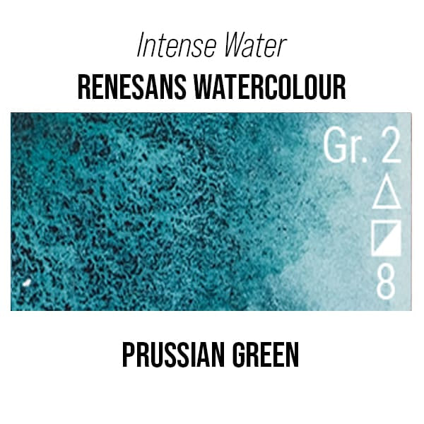 Renesans Watercolour Tube Prussian Green - 37 Renesans - Intense Water - Extra-Fine Artists' Watercolours - 15mL Tubes - Series 2