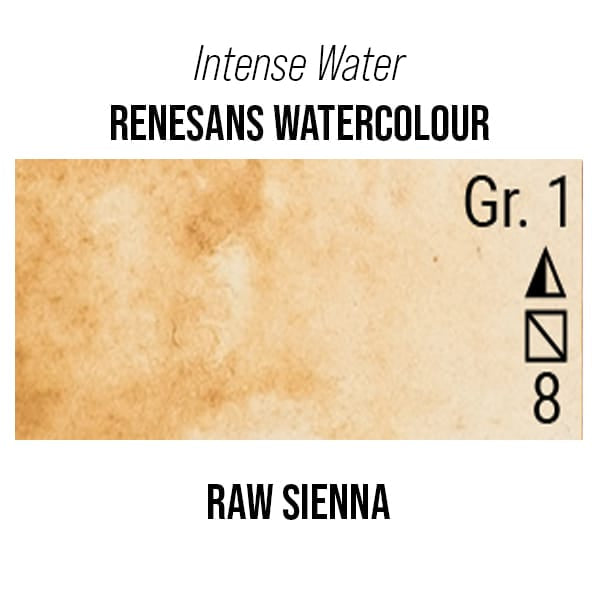 Renesans Watercolour Tube Raw Sienna - 51 Renesans - Intense Water - Extra-Fine Artists' Watercolours - 15mL Tubes - Series 1