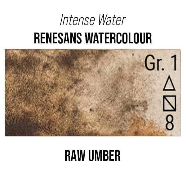 Renesans Watercolour Tube Raw Umber - 61 Renesans - Intense Water - Extra-Fine Artists' Watercolours - 15mL Tubes - Series 1