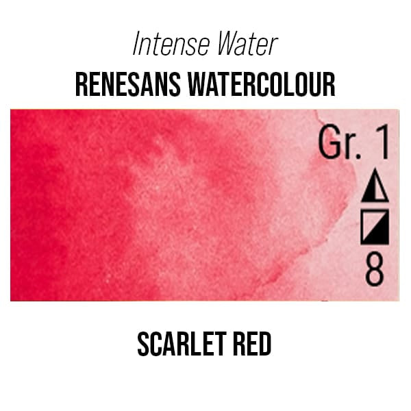 Renesans Watercolour Tube Scarlet Red - 18 Renesans - Intense Water - Extra-Fine Artists' Watercolours - 15mL Tubes - Series 1