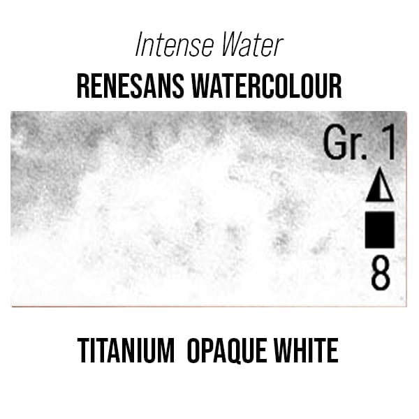 Renesans Watercolour Tube Titanium Opaque White - 1 Renesans - Intense Water - Extra-Fine Artists' Watercolours - 15mL Tubes - Series 1