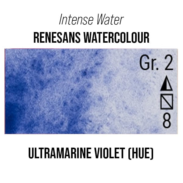 Renesans Watercolour Tube Ultramarine Violet (hue) - 26 Renesans - Intense Water - Extra-Fine Artists' Watercolours - 15mL Tubes - Series 2