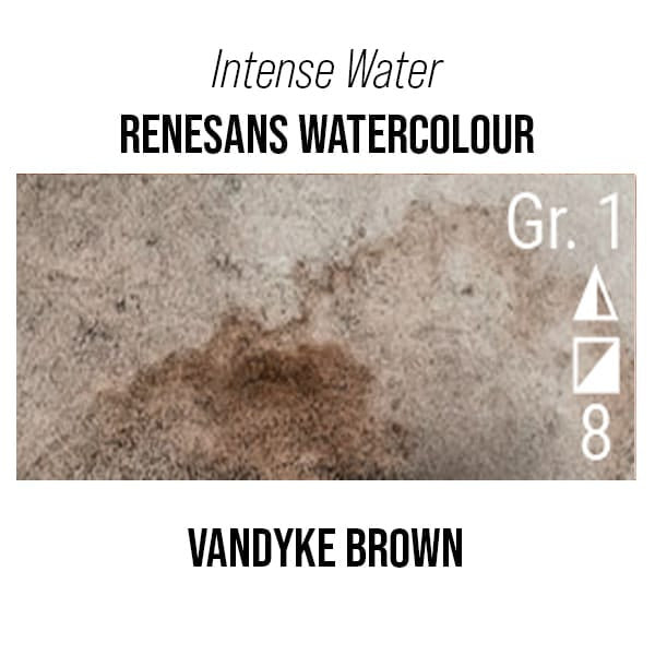 Renesans Watercolour Tube Vandyke Brown - 63 Renesans - Intense Water - Extra-Fine Artists' Watercolours - 15mL Tubes - Series 1