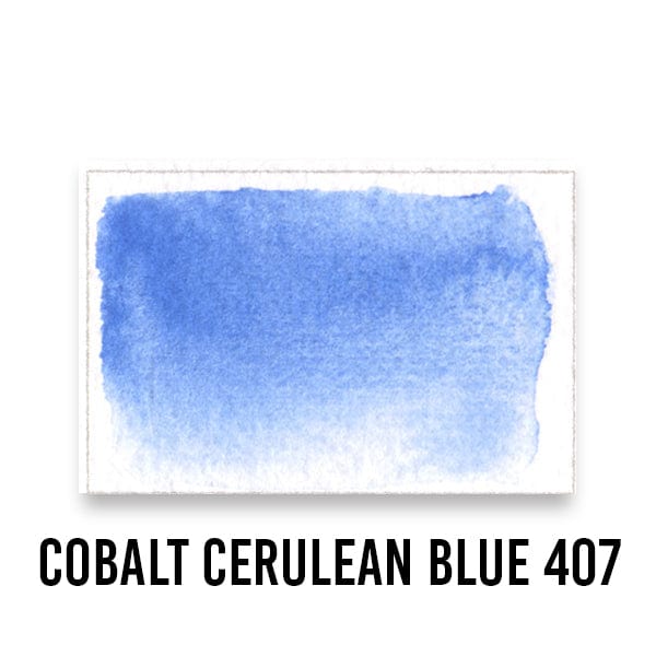 Roman Szmal Watercolour Pan COBALT CERULEAN BLUE 407 Roman Szmal - Aquarius Watercolours - Individual Half Pans - Series 4