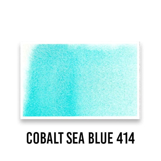 Roman Szmal Watercolour Pan COBALT SEA BLUE 414 Roman Szmal - Aquarius Watercolours - Individual Half Pans - Series 4