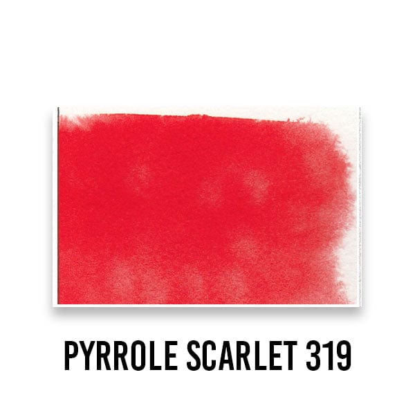 Roman Szmal Watercolour Pan PYRROLE SCARLET 319 Roman Szmal - Aquarius Watercolours - Individual Half Pans - Series 3
