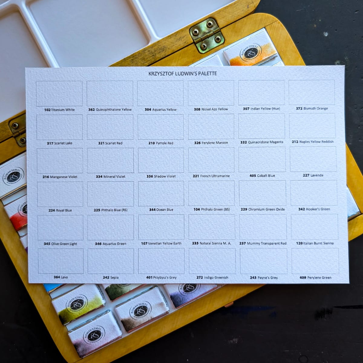 Roman Szmal Watercolour Set Roman Szmal - Aquarius Watercolour Set - Krzysztof Ludwin's Pallette - 36 Full Pans