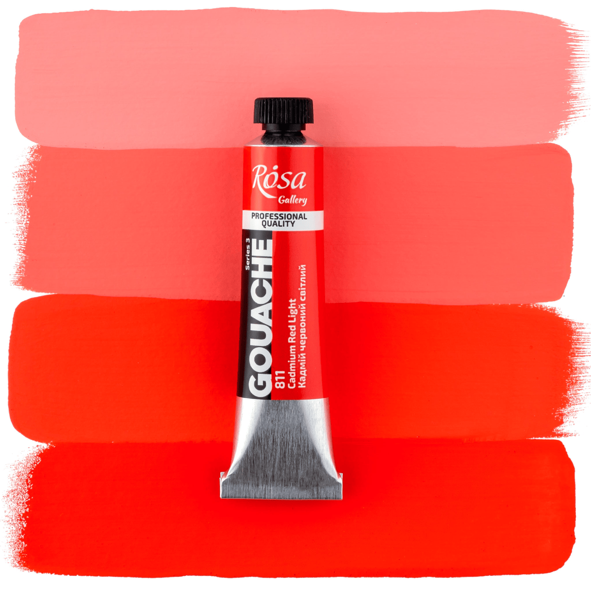 ROSA Fine Art Materials Designer Gouache Cadmium Red Light - 811 ROSA Gallery - Professional Gouache - 20mL Tubes - Series 3