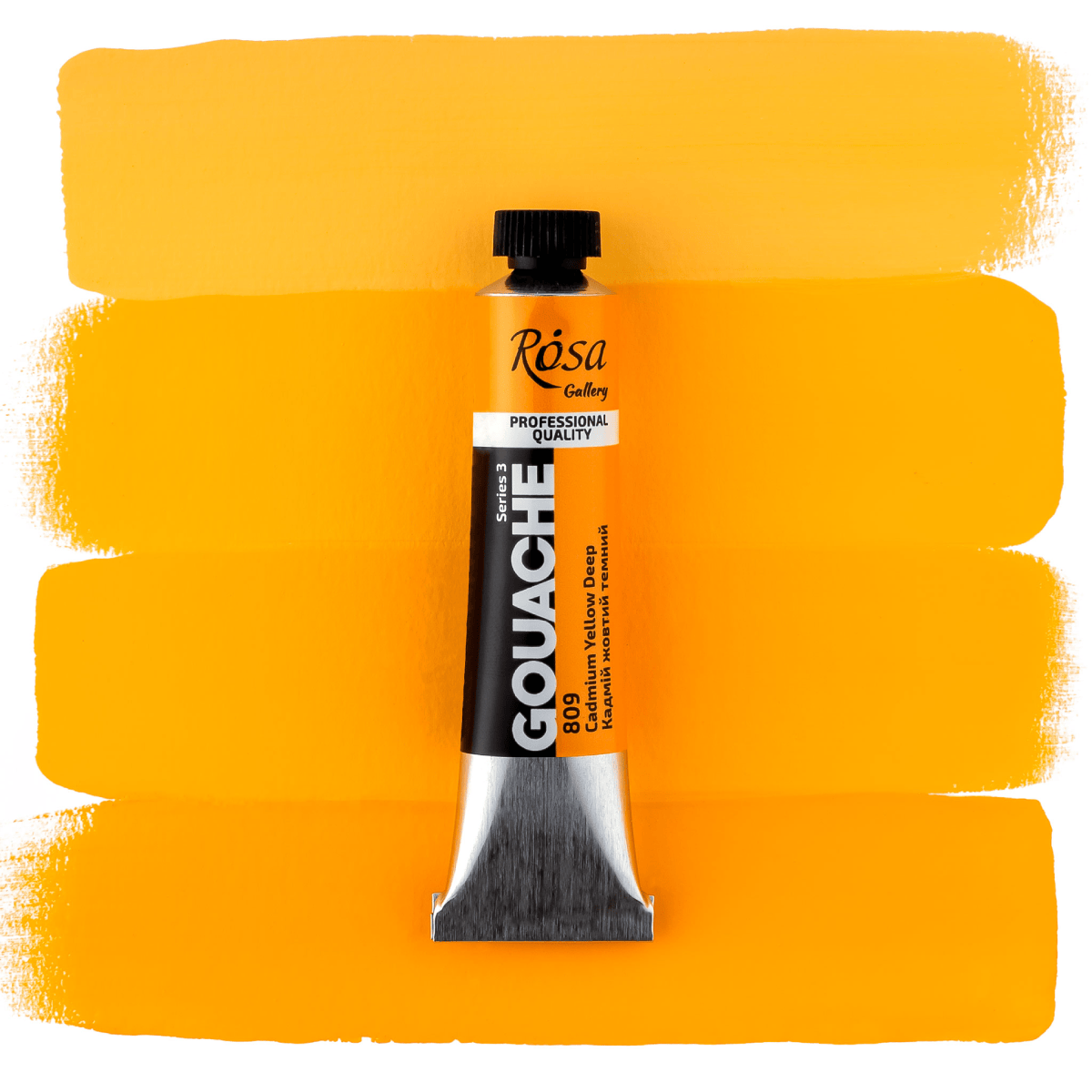 ROSA Fine Art Materials Designer Gouache Cadmium Yellow Deep - 809 ROSA Gallery - Professional Gouache - 20mL Tubes - Series 3