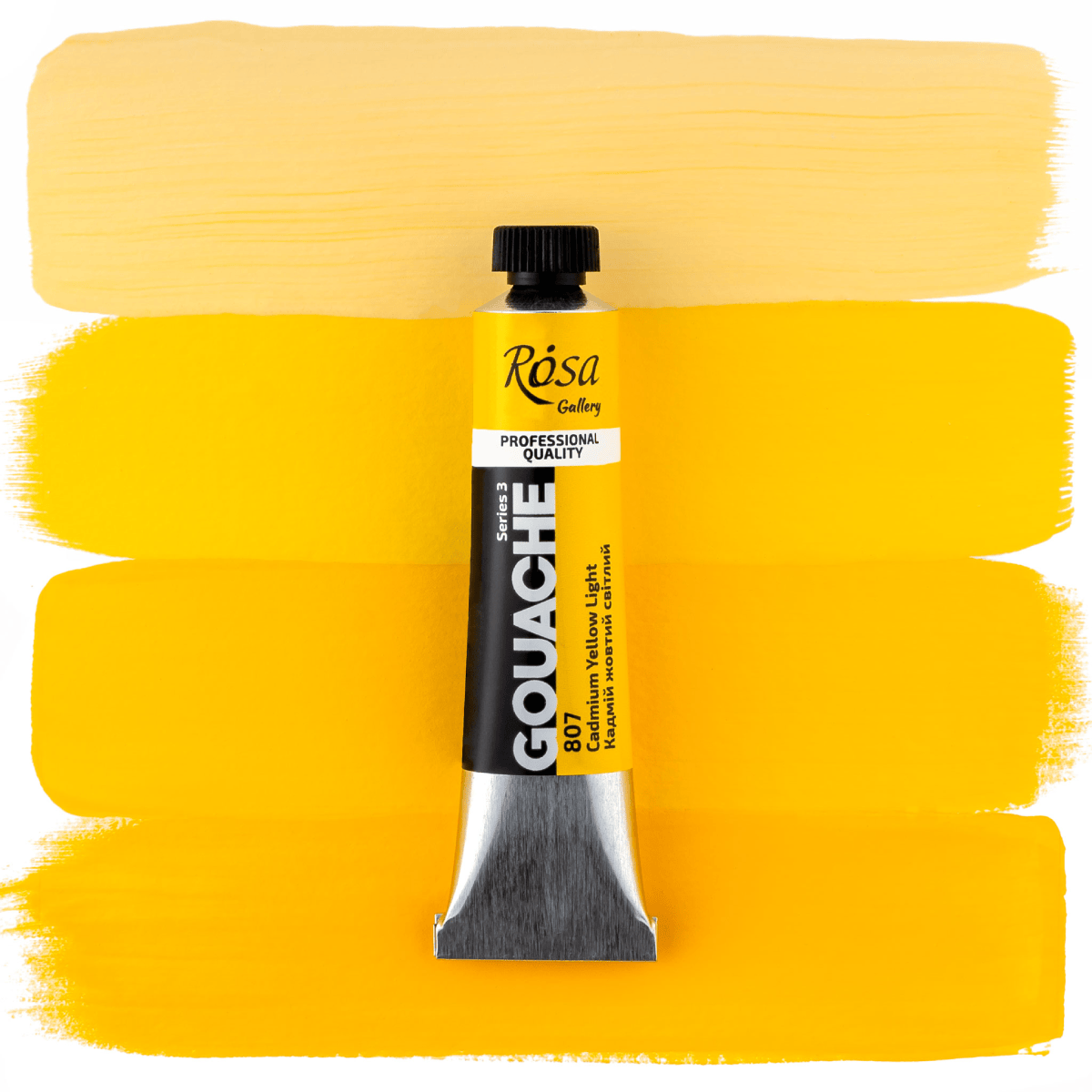 ROSA Fine Art Materials Designer Gouache Cadmium Yellow Light - 807 ROSA Gallery - Professional Gouache - 20mL Tubes - Series 3