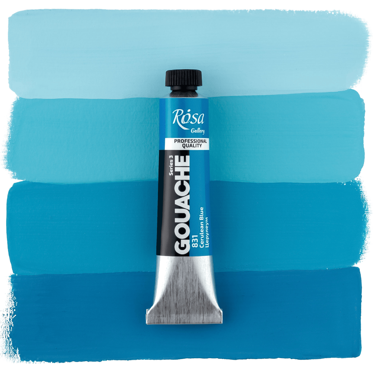 ROSA Fine Art Materials Designer Gouache Cerulean Blue - 831 ROSA Gallery - Professional Gouache - 20mL Tubes - Series 3
