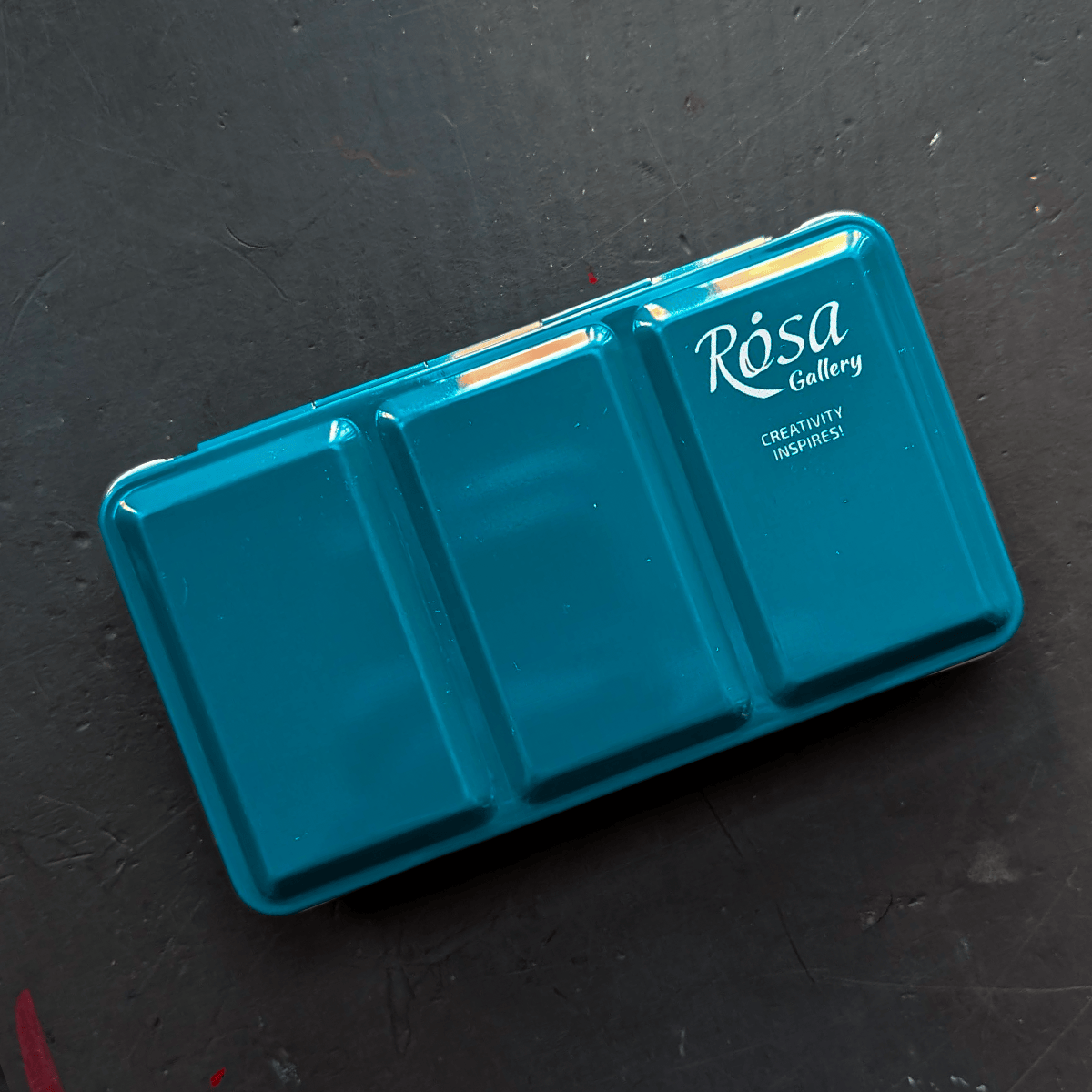 ROSA Fine Art Materials Palette - Metal Holds 12 / Turquoise ROSA Gallery - Metal Watercolour Palettes