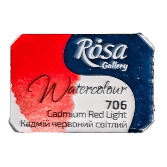 ROSA Fine Art Materials Watercolour Pan Cadmium Red Light ROSA Gallery - Watercolours - Individual Half Pans