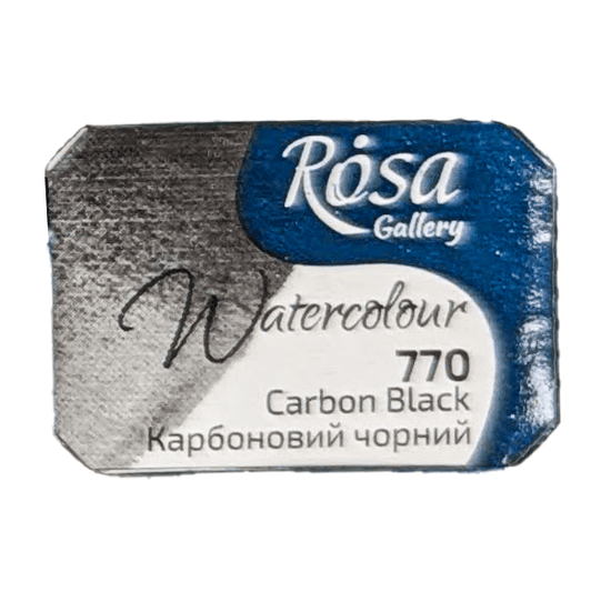 ROSA Fine Art Materials Watercolour Pan Carbon Black ROSA Gallery - Watercolours - Individual Half Pans