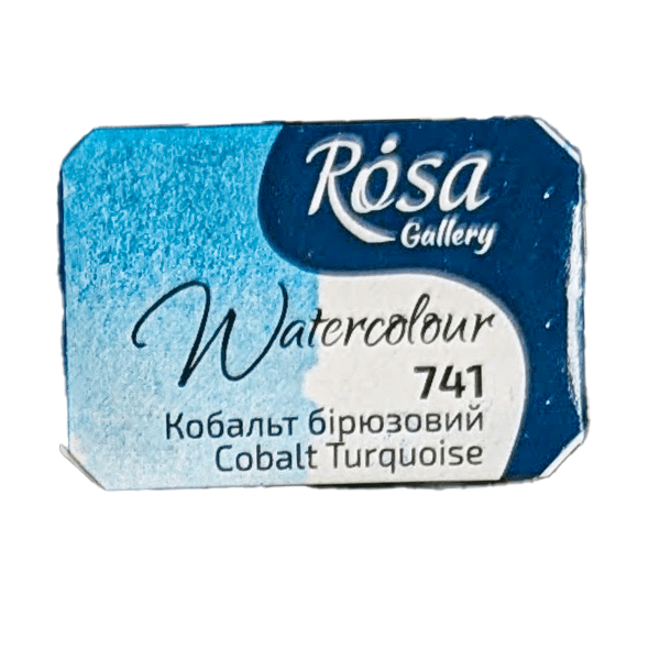 ROSA Fine Art Materials Watercolour Pan Cobalt Turquoise ROSA Gallery - Watercolours - Individual Half Pans