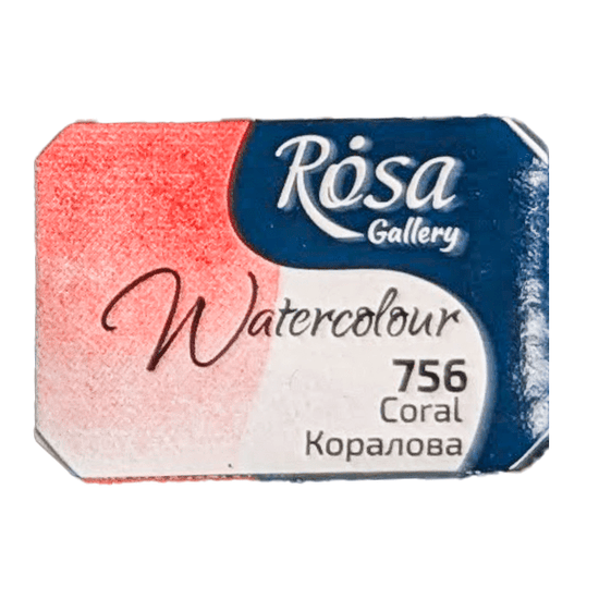 ROSA Fine Art Materials Watercolour Pan Coral ROSA Gallery - Watercolours - Individual Half Pans