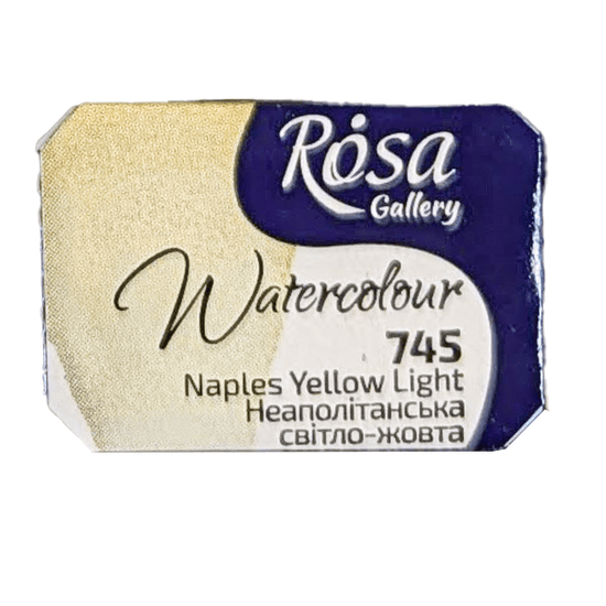 ROSA Fine Art Materials Watercolour Pan Naples Yellow Light ROSA Gallery - Watercolours - Individual Half Pans