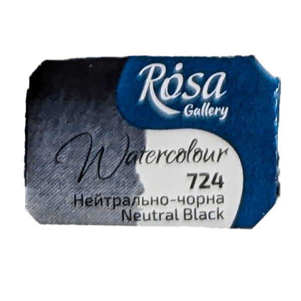 ROSA Fine Art Materials Watercolour Pan Neutral Black ROSA Gallery - Watercolours - Individual Half Pans