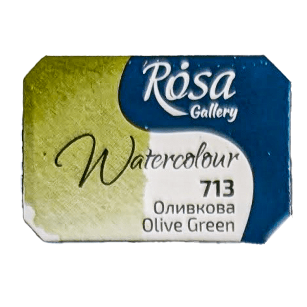 ROSA Fine Art Materials Watercolour Pan Olive Green ROSA Gallery - Watercolours - Individual Half Pans