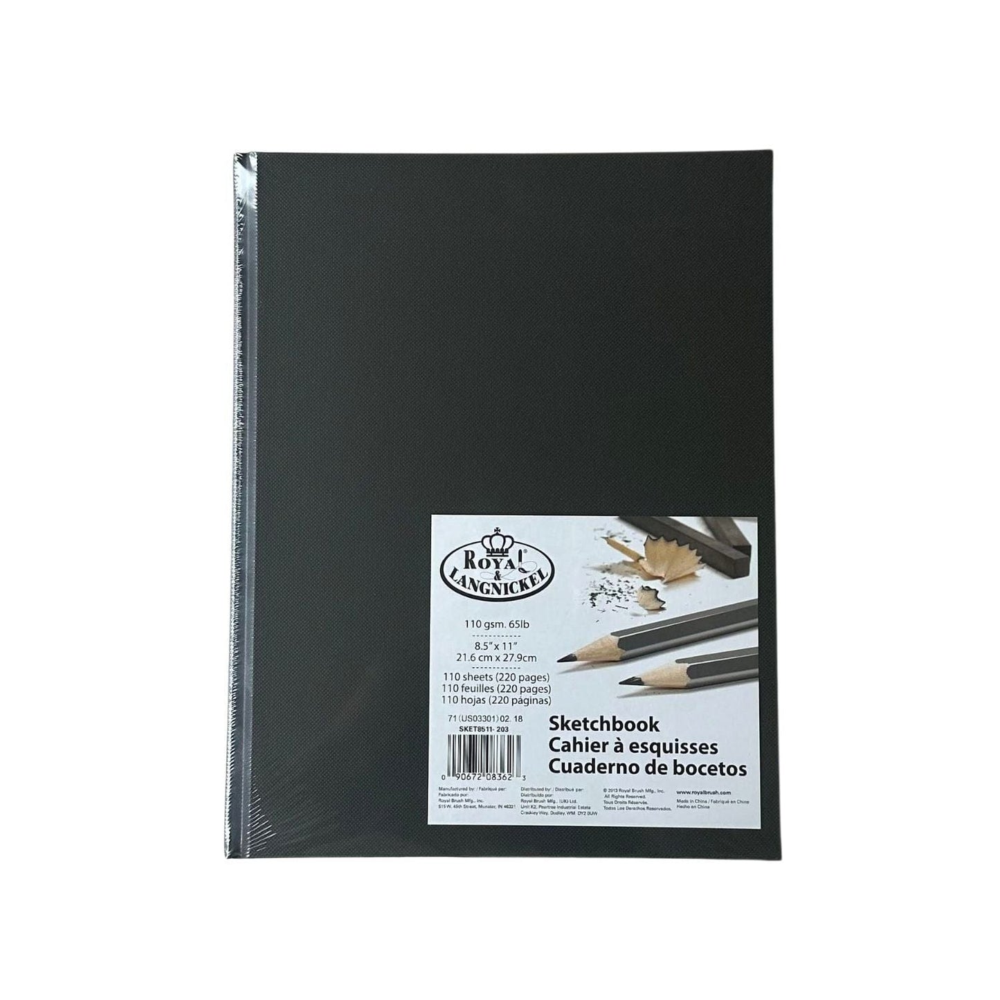 Royal & Langnickel Sketchbook - Hardcover Graphite Grey Royal & Langnickel - Rich Colour Sketchbooks - 8.5x11"