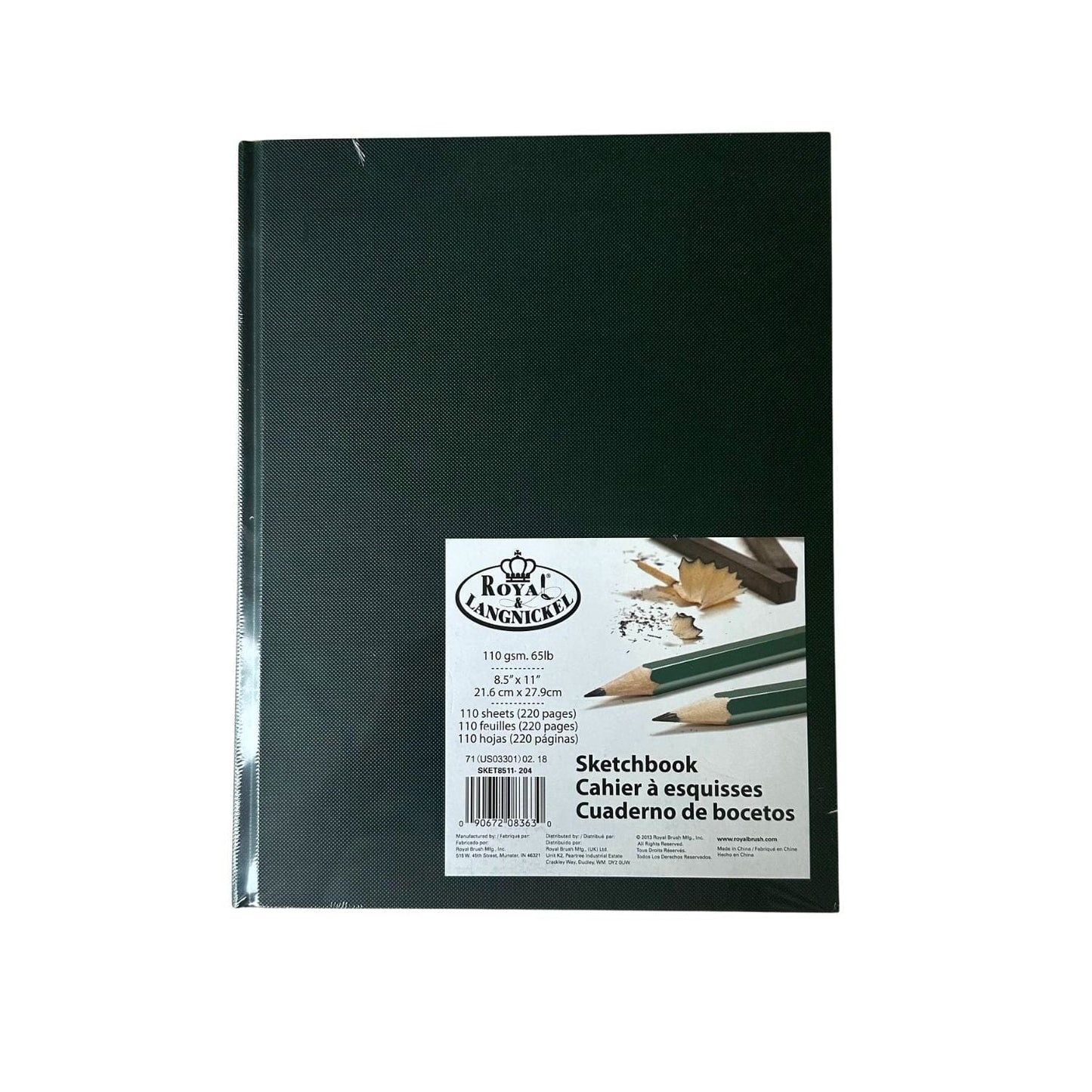 Royal & Langnickel Sketchbook - Hardcover Royal Green Royal & Langnickel - Rich Colour Sketchbooks - 8.5x11"