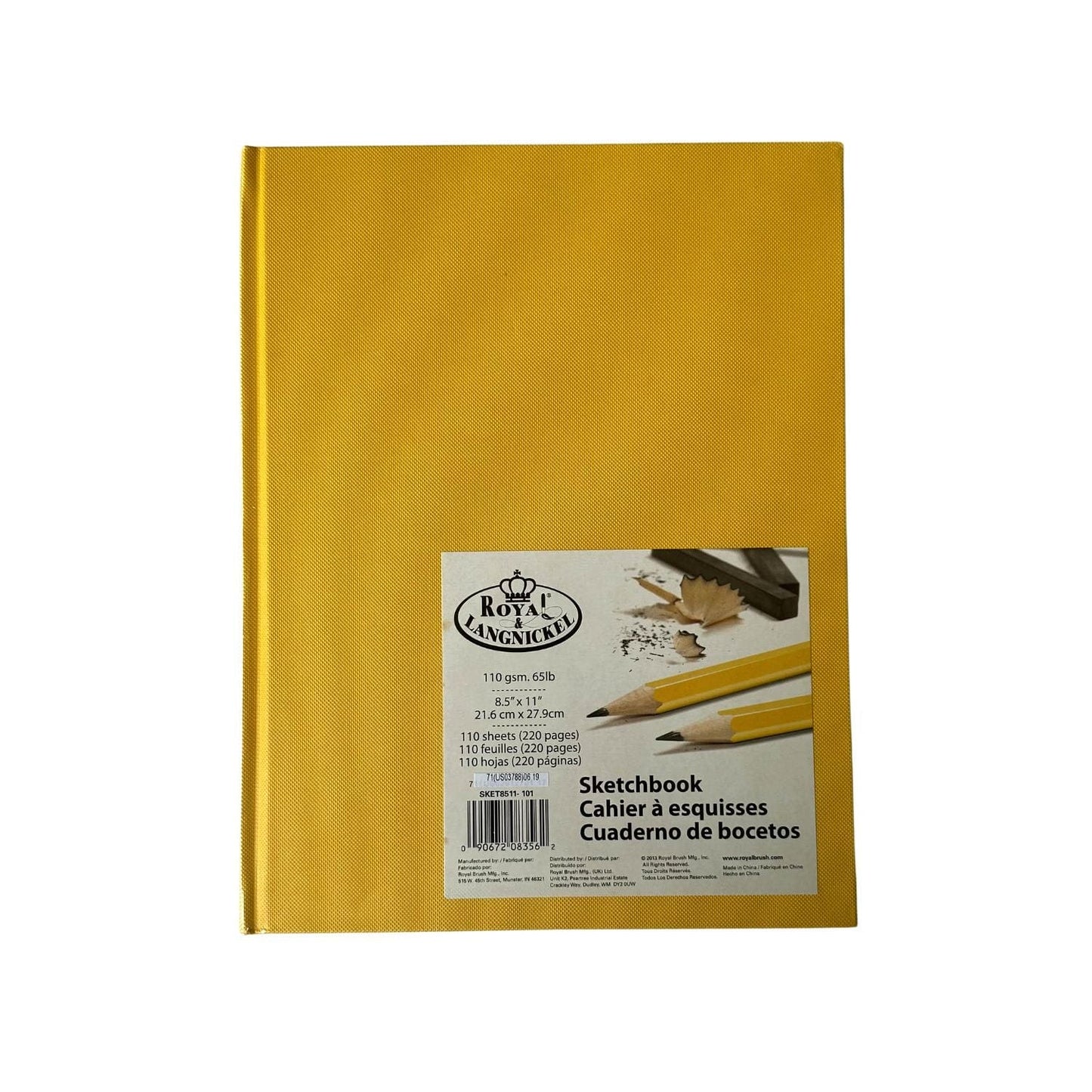 Royal & Langnickel Sketchbook - Hardcover YELLOW Royal & Langnickel - Fashion Colour Sketchbooks - 8.5x11"