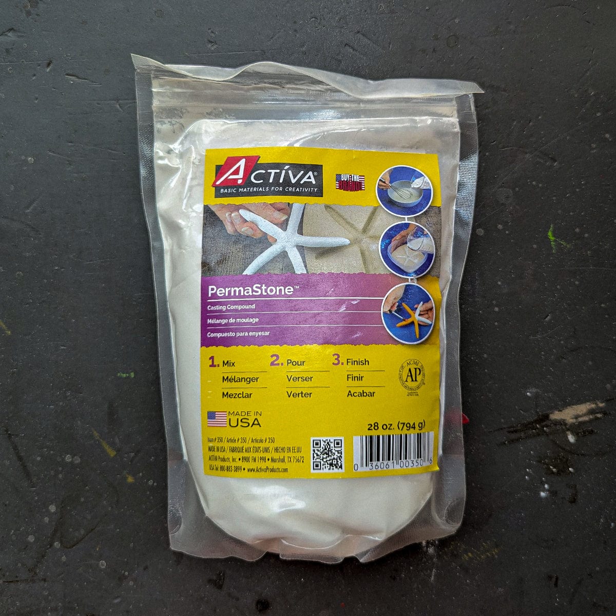Sandtastik Mould Making Compound Activa - PermaStone - Casting Compound - 28oz Bag