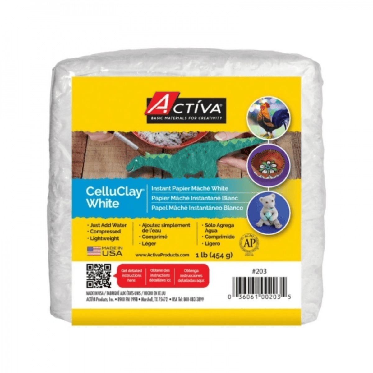 Sandtastik Paper Mache Activa - CelluClay - Instant Papier Mâché - 1lb Box