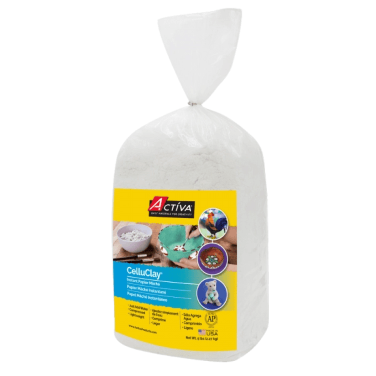 Sandtastik Paper Mache Activa - CelluClay - Instant Papier Mâché - 5lb Bag