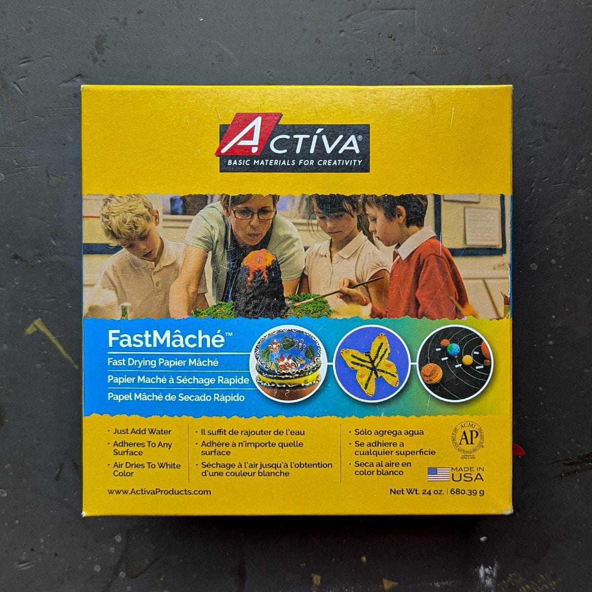 Sandtastik Paper Mache Activa - Fast Mâché - Fast Drying Papier Mâché - 24oz Box