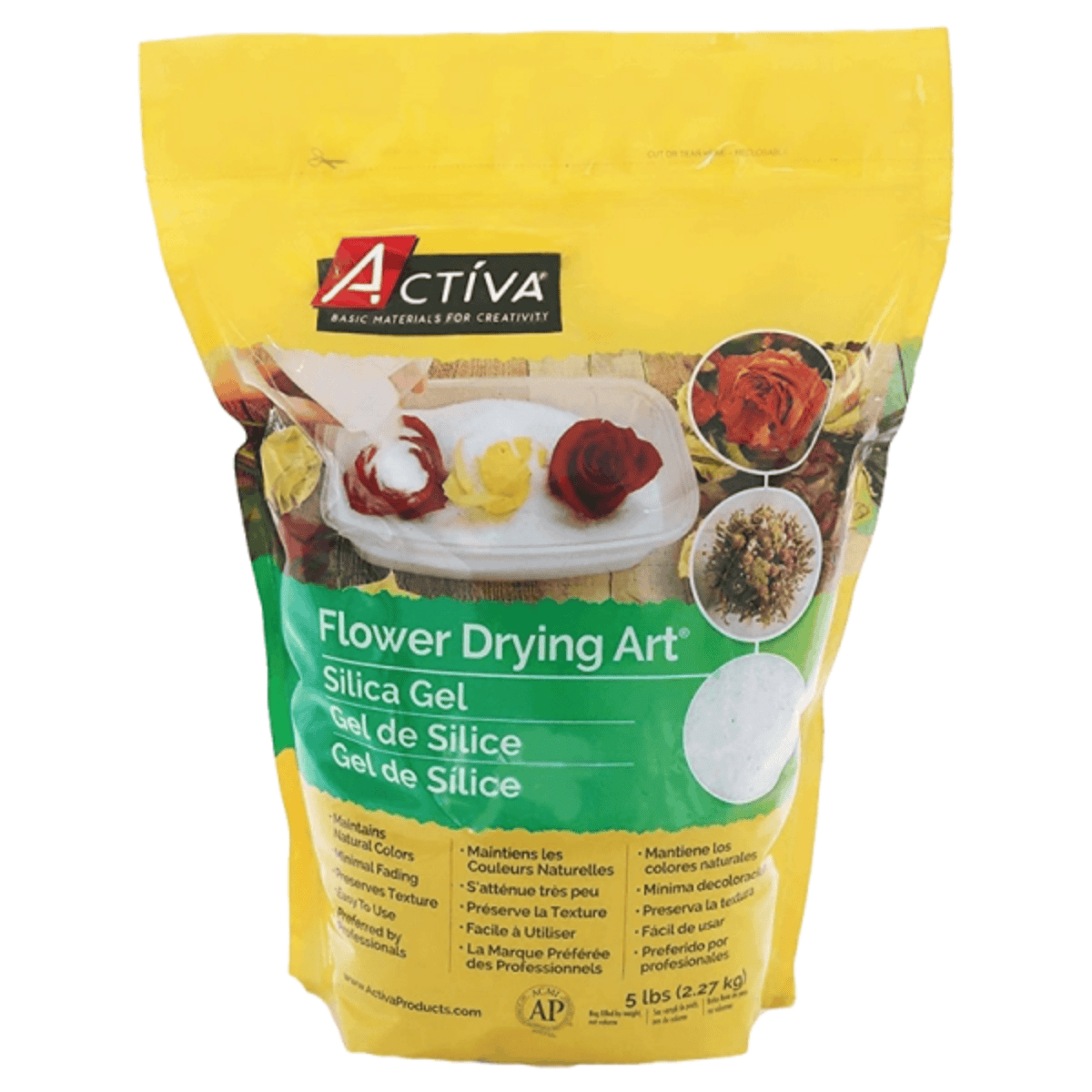 Sandtastik Silica Gel Activa - Flower Drying Art - Silica Gel - 5lb Bag