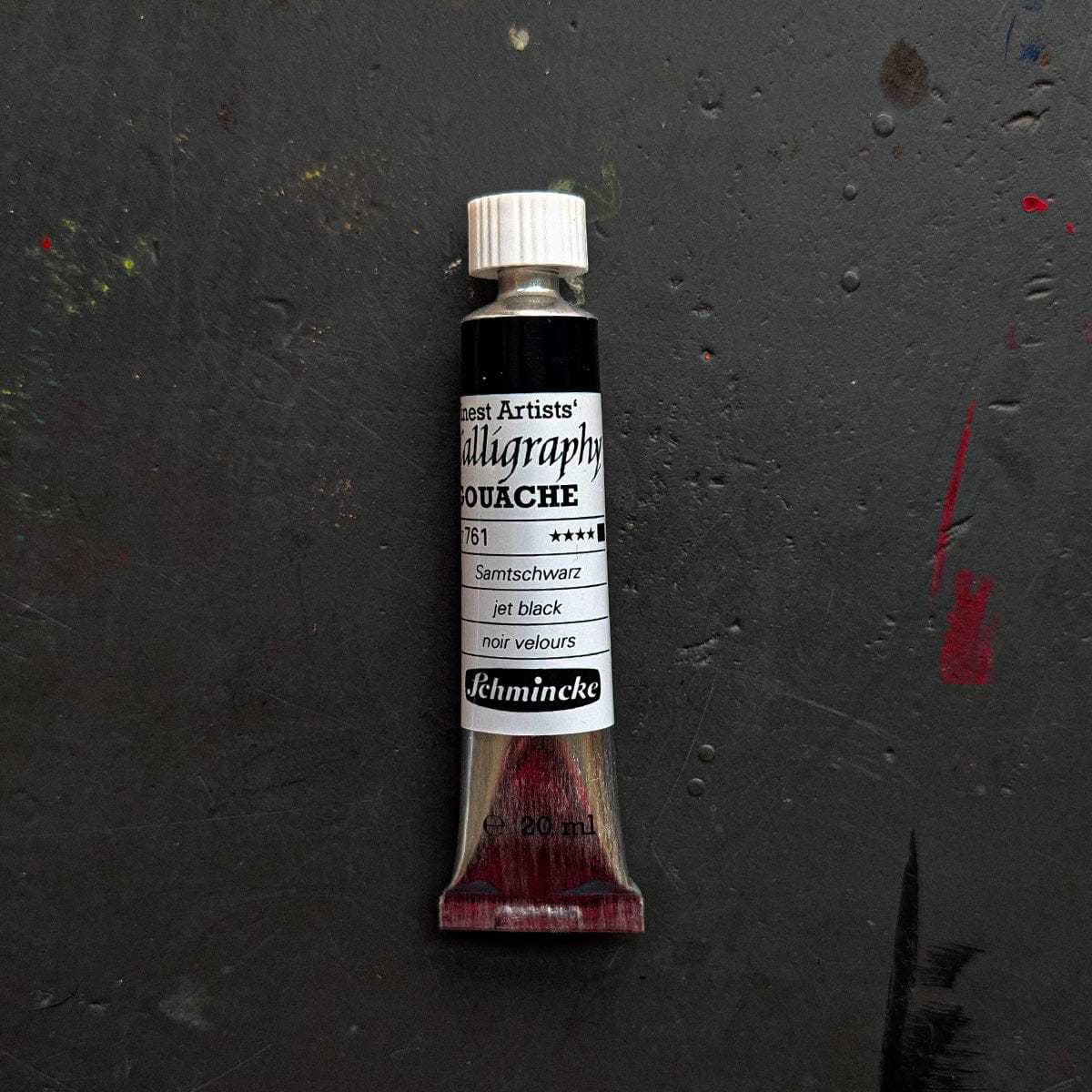 Schmincke Designer Gouache Jet Black - 761 Schmincke - Finest Artists' Calligraphy Gouache - 20mL Tubes