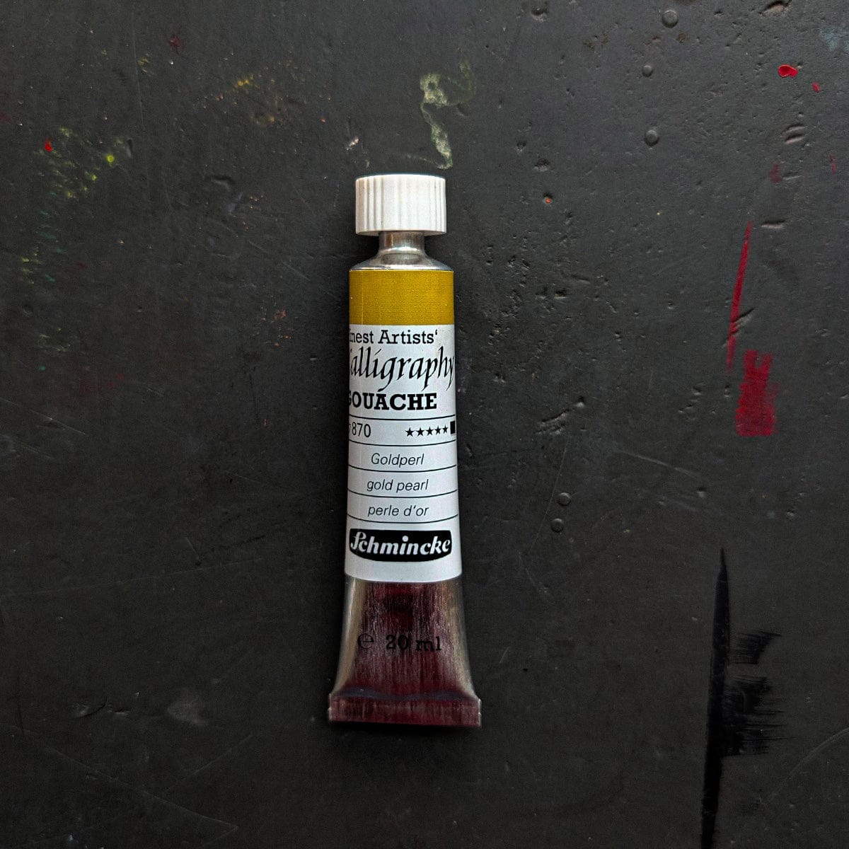 Schmincke Designer Gouache Metallic Gold Pearl - 870 Schmincke - Finest Artists' Calligraphy Gouache - 20mL Tubes
