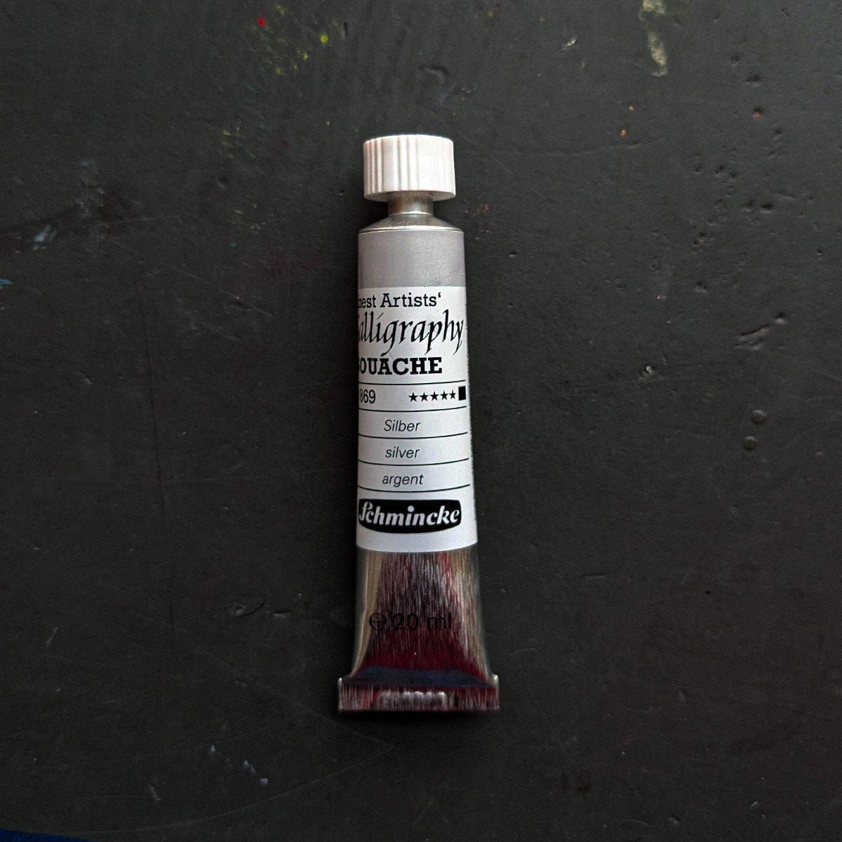 Schmincke Designer Gouache Metallic Silver - 869 Schmincke - Finest Artists' Calligraphy Gouache - 20mL Tubes