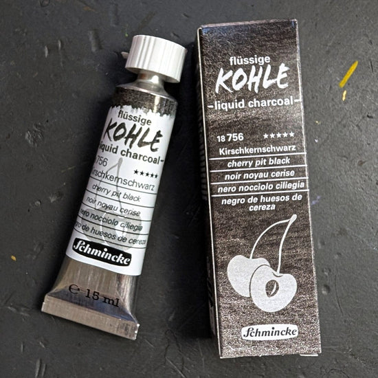 Schmincke Liquid Charcoal Cherry Pit Black Schmincke - Liquid Charcoal - 15mL Tubes