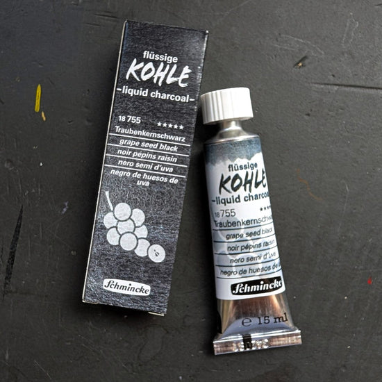 Schmincke Liquid Charcoal Grape Seed Black Schmincke - Liquid Charcoal - 15mL Tubes