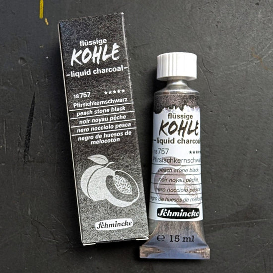 Schmincke Liquid Charcoal Peach Stone Black Schmincke - Liquid Charcoal - 15mL Tubes