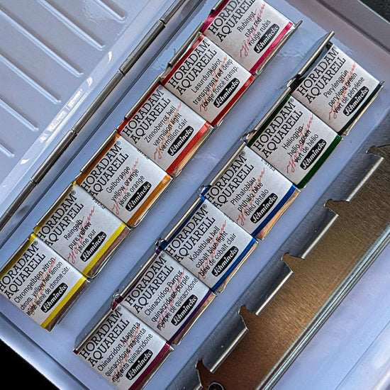 Schmincke Watercolour Set Schmincke - Horadam Aquarell - Watercolour Half Pans - Special Edition - Set of 12 Floral Colours