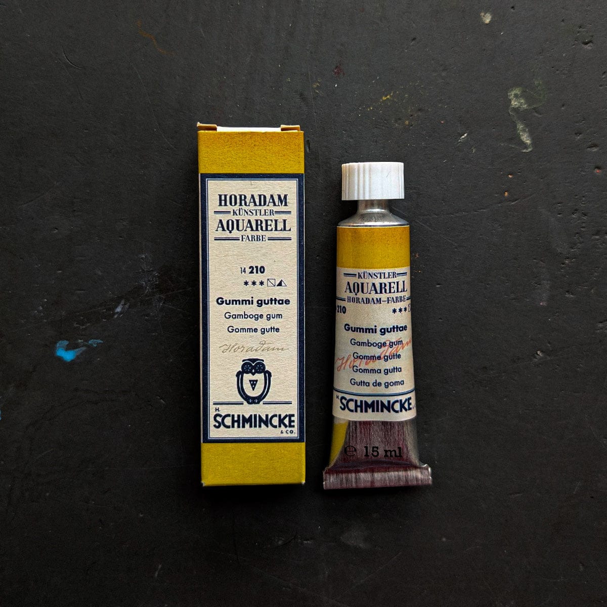 Schmincke Watercolour Tube Gamboge Gum Schmincke - Horadam Aquarell Retro Line - Limited Edition - Artists' Watercolours - 15mL Tubes