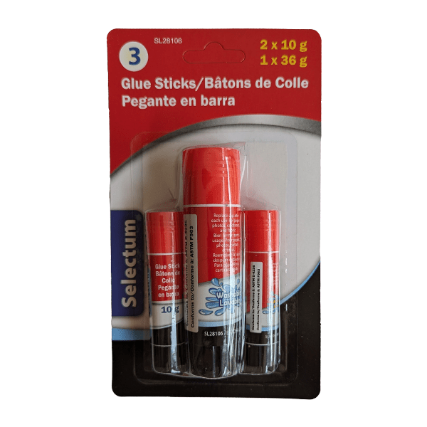 Selectum Adhesive Selectum - Glue Sticks 3 Pack - 2 x 10g + 1 x 36g