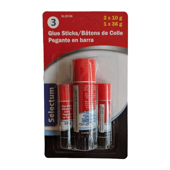 Selectum Adhesive Selectum - Glue Sticks 3 Pack - 2 x 10g + 1 x 36g