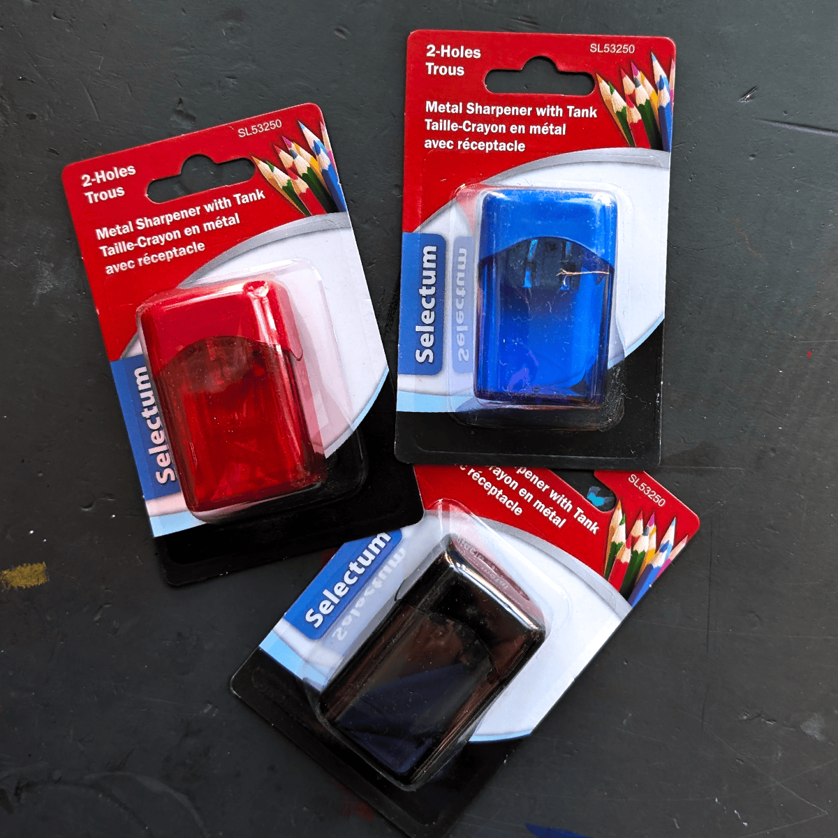 Selectum Sharpener Selectum - Metal Sharpener with Tank - Two-Hole Square