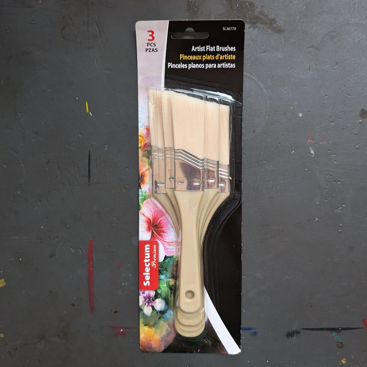 Selectum Synthetic Brush Set Selectum - Artist Flat Brushes - Set of 3