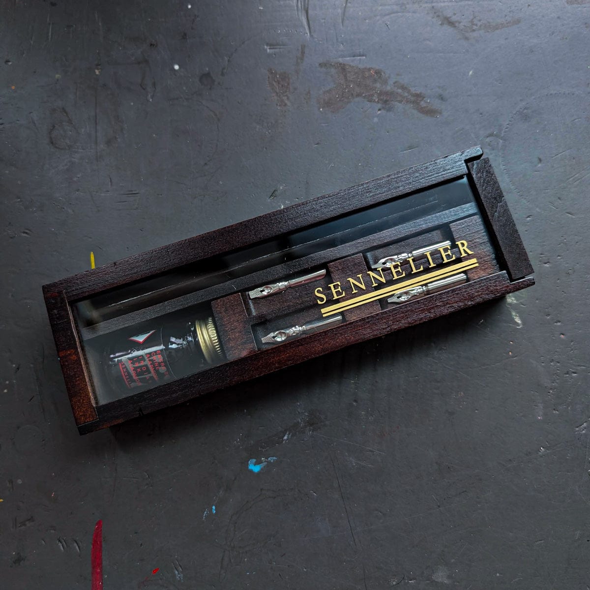 Sennelier Calligraphy Set Sennelier - Calligraphy Ink - Wooden Box Set