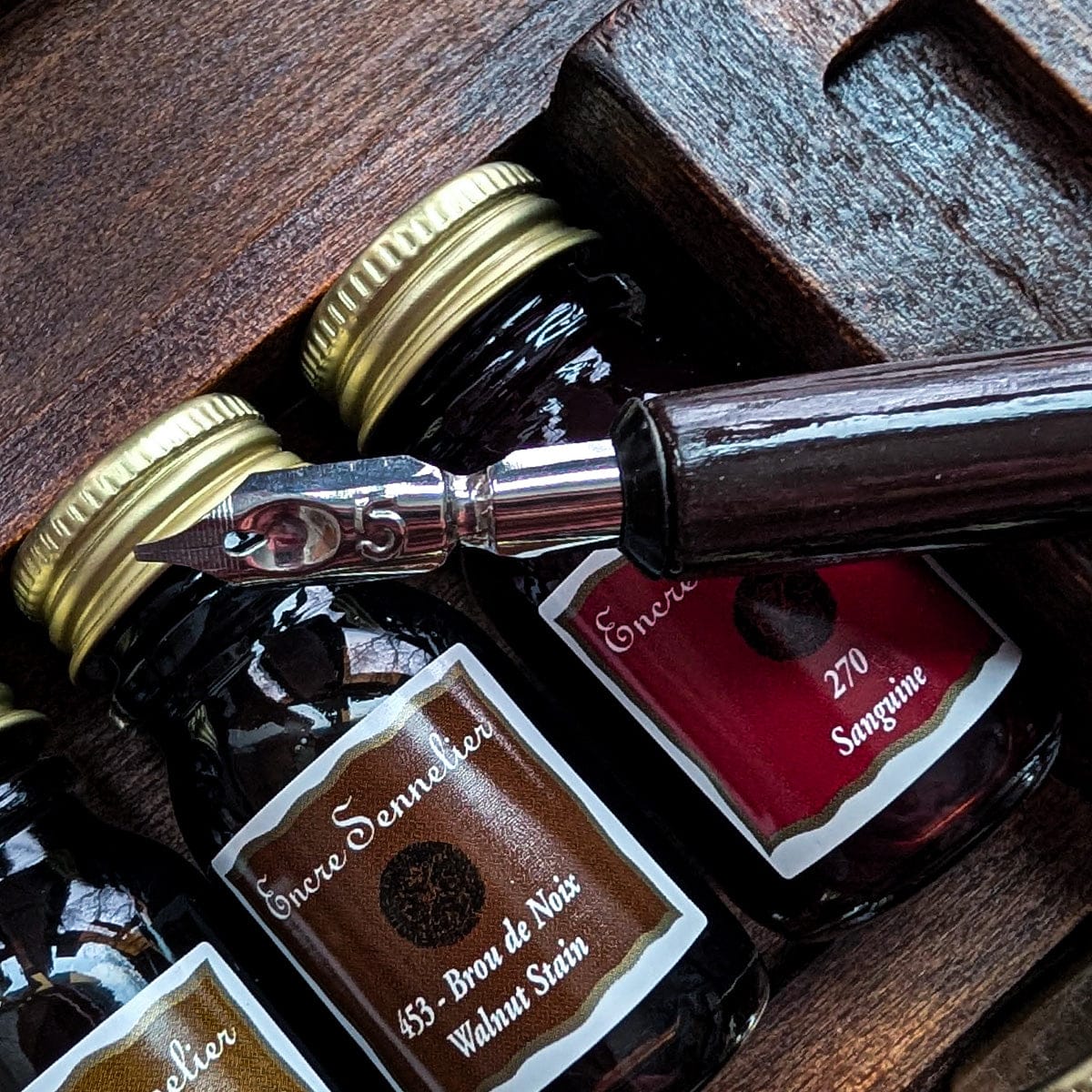 Shellac Ink Examples Sennelier - Shellac Gum Ink - Wooden Box Set - 12 Assorted Colours ...
