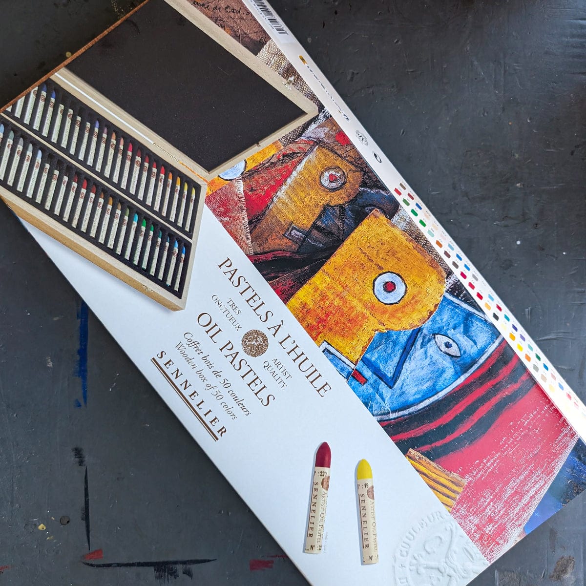 Sennelier Oil Pastel Set Sennelier - Oil Pastels - Wooden Box Set - 50 Colours