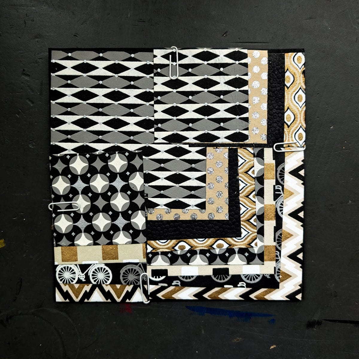 Shizen Design Paper Potluck Black Shizen Design - Decorative Handmade Papers - Square Sheet - Packs of 16