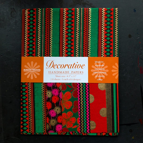 Shizen Design Paper Potluck Brown & Red Shizen Design - Decorative Handmade Papers - 8.5x11" Sheet - Packs of 18